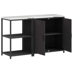 Berkfield Home with Shelf with Storage with Door Adjustable 2 pcs Black Cold-rolled steel - thumbnail 7