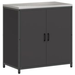 Berkfield Home with Shelf with Storage with Door Adjustable 2 pcs Black Cold-rolled steel - thumbnail 6