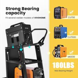 Havendro 3 Tier Welding Cart Trolley Welder 80kg Storage in Black - thumbnail 5