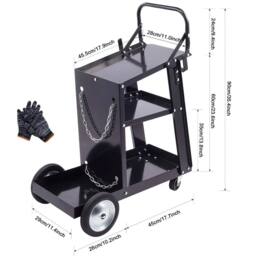Havendro 3 Tier Welding Cart Trolley Welder 80kg Storage in Black - thumbnail 2
