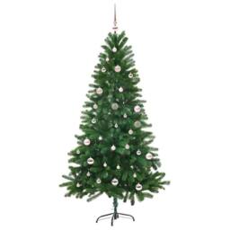 Berkfield Home Realistic Christmas Tree with 150 LEDs with Stand Green 150 cm PE - thumbnail 1