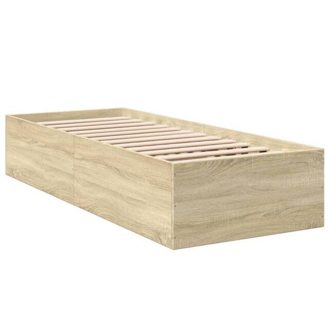 Berkfield Home Bed Frame without Mattress Sonoma Oak 90x190 cm Single in Light Tan - image 1