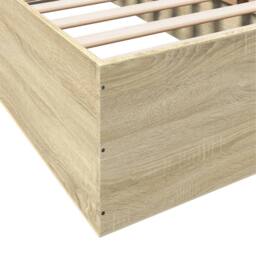 Berkfield Home Bed Frame without Mattress Sonoma Oak 90x190 cm Single in Light Tan - thumbnail 7