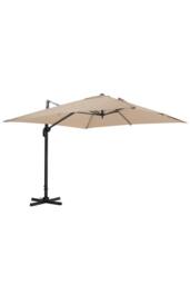 Living and Home 3m W x 3m D Large Square Canopy Rotating Outdoor Cantilever Parasol with Square Base in Taupe - thumbnail 5