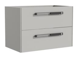 Vente-unique Wall-Hung Vanity Unit With Aluminium Handles - Grey - 80 Cm - FELNA - thumbnail 5