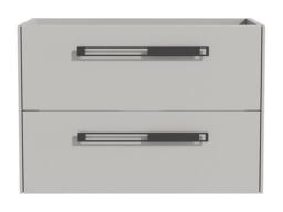 Vente-unique Wall-Hung Vanity Unit With Aluminium Handles - Grey - 80 Cm - FELNA - thumbnail 4