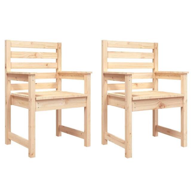 Berkfield Home Garden Chairs 2 pcs 60x48x91 cm Solid Wood Pine in Light Tan - Size: 60 x 48 x 91 cm - image 1