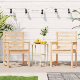 Berkfield Home Garden Chairs 2 pcs 60x48x91 cm Solid Wood Pine in Light Tan - Size: 60 x 48 x 91 cm - thumbnail 3