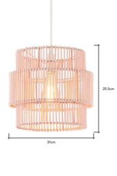 BHS Lighting Rattan Easy Fit Light Shade in Pink - thumbnail 5