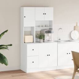 Berkfield Home Kitchen Cabinet White 95x50x180 cm Engineered Wood - Size: 95 x 50 x 180 cm