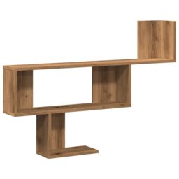 Berkfield Home Wall Shelf Artisian Oak 100x15x70 cm Engineered Wood in Brown - Size: 100 x 15 x 70 cm - thumbnail 2