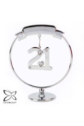 Personalised Memento Company Personalised Crystocraft 21st Celebration Ornament in Metallic Silver - thumbnail 1