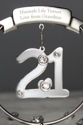 Personalised Memento Company Personalised Crystocraft 21st Celebration Ornament in Metallic Silver - thumbnail 3