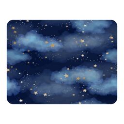 Benjamin Tate Design Dark Blue Sky With Gold Foil Constellations Blanket in Natural - Size: 120 cm x 150 cm - thumbnail 1