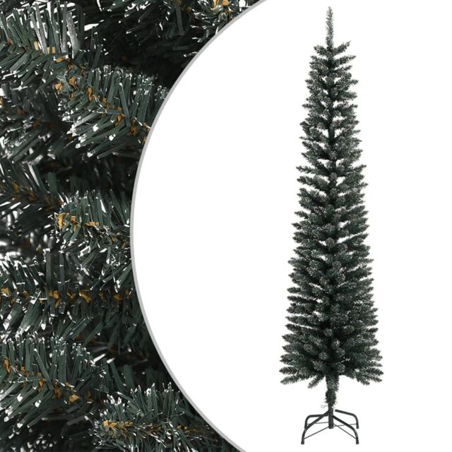 Berkfield Home Artificial Slim Christmas Tree with Stand Green 240 cm PVC - image 1