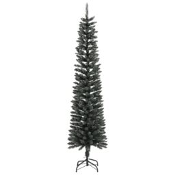 Berkfield Home Artificial Slim Christmas Tree with Stand Green 240 cm PVC - thumbnail 2