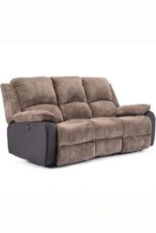 More4Homes Postana 3 Seater Electric High Back Jumbo Cord Fabric Recliner Sofa in Brown - thumbnail 2