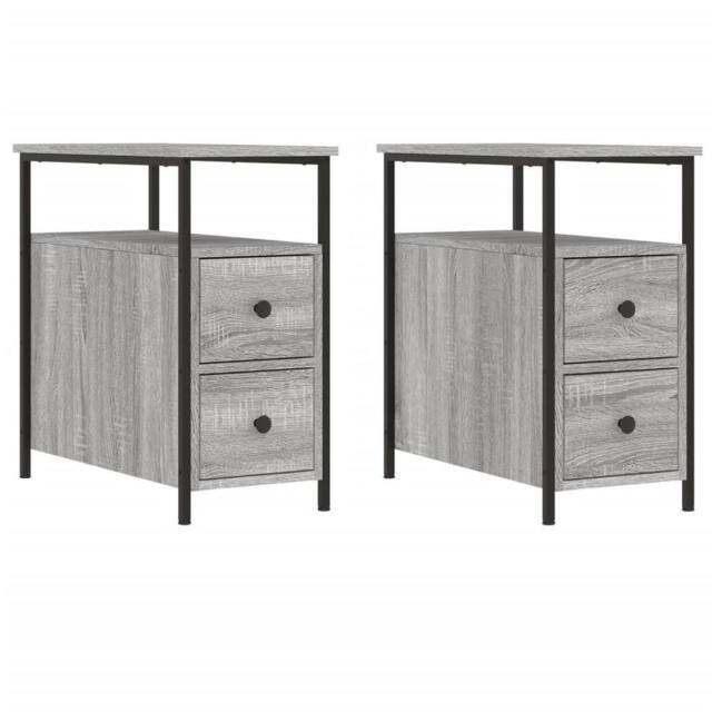 Berkfield Home Bedside Cabinets 2 pcs Grey Sonoma 30x60x60 cm Engineered Wood - Size: 30 x 60 x 60 cm - image 1