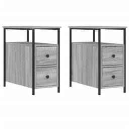 Berkfield Home Bedside Cabinets 2 pcs Grey Sonoma 30x60x60 cm Engineered Wood - Size: 30 x 60 x 60 cm - thumbnail 1