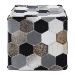 Orsina Safira Leather Patchwork Pouffe