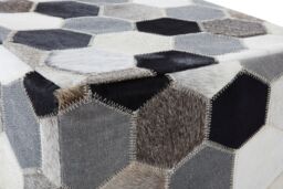Orsina Safira Leather Patchwork Pouffe - thumbnail 5