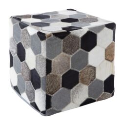 Orsina Safira Leather Patchwork Pouffe - thumbnail 4