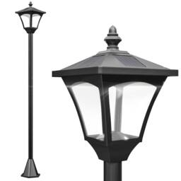 OUTSUNNY Outdoor Garden Solar Light with Base Post Lamp Freestanding IP44 Energy-saving in Black - thumbnail 2
