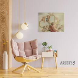 "Artery8 Jacob De Wit Putti With Mirrors Canvas Wall Art Print in Grey - Size: W18"" x H24""" - thumbnail 3