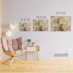 "Artery8 Jacob De Wit Putti With Mirrors Canvas Wall Art Print in Grey - Size: W18"" x H24""" - thumbnail 4