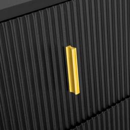 BTM Elegant Sideboard Shoe Cabinet, Adjustable Shelves, Gold Accents in Black - thumbnail 8