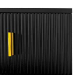 BTM Elegant Sideboard Shoe Cabinet, Adjustable Shelves, Gold Accents in Black - thumbnail 7