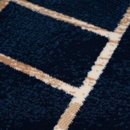 Kukoon Navy Blue Gold Art Deco Geometric Design Living Room Bedroom Area Rug - Size: 160 cm x 230 cm - thumbnail 5