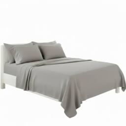 Snug City Plain Poly Cotton Easy Care Fitted Flat Sheet Matching Pillowcases Set in Silver - Size: Single - thumbnail 2
