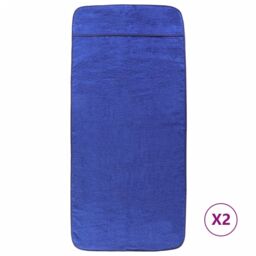 Berkfield Home Beach Towels 2 pcs Royal Blue 75x200 cm Fabric 400 GSM - thumbnail 2
