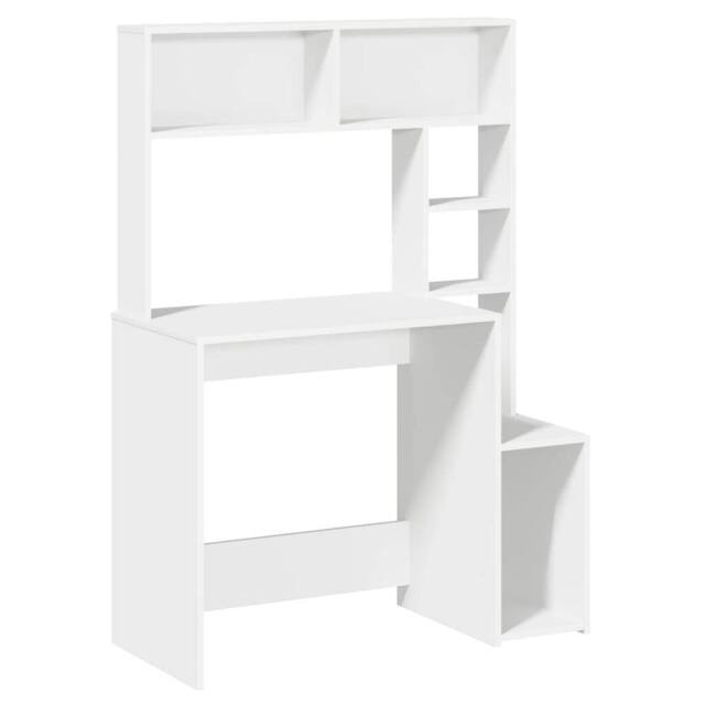 Berkfield Home Desk with Shelves White 100x45x140 cm Engineered Wood - Size: 100 x 45 x 140 cm - image 1