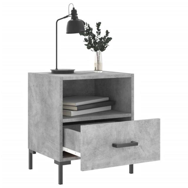 Berkfield Home Modern Bedside Cabinets 2 pcs Concrete Grey 40x35x47.5 cm Enginee - image 1