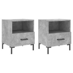 Berkfield Home Modern Bedside Cabinets 2 pcs Concrete Grey 40x35x47.5 cm Enginee - thumbnail 3