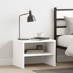 Berkfield Home Bedside Cabinet White 40x30x30 cm Engineered Wood - Size: 40 x 30 x 30 cm - thumbnail 2