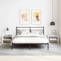 Berkfield Home Bedside Cabinet White 40x30x30 cm Engineered Wood - Size: 40 x 30 x 30 cm - thumbnail 3
