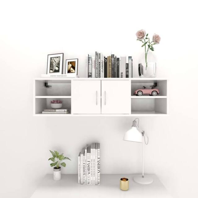 Berkfield Home Wall Shelf White 102x30x29 cm Engineered Wood - Size: 102 x 30 x 29 cm - image 1
