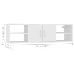 Berkfield Home Wall Shelf White 102x30x29 cm Engineered Wood - Size: 102 x 30 x 29 cm - thumbnail 8
