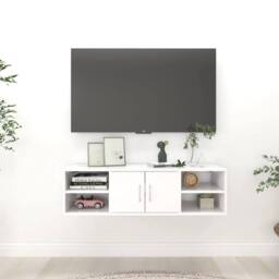 Berkfield Home Wall Shelf White 102x30x29 cm Engineered Wood - Size: 102 x 30 x 29 cm - thumbnail 2
