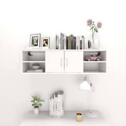 Berkfield Home Wall Shelf White 102x30x29 cm Engineered Wood - Size: 102 x 30 x 29 cm - thumbnail 1