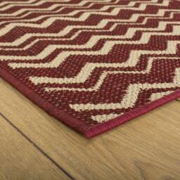 runrug Hallway Carpet Runner Rug - Hardwearing & Durable, 7mm - 'Chevron' in Red - Size: 66 cm x 360 cm - thumbnail 2