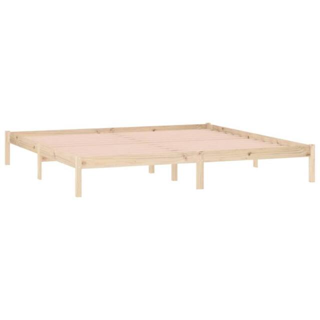 Berkfield Home Beautiful Bed Frame without Mattress 193x203 cm Solid Wood Pine King in Light Oak - image 1