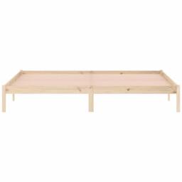 Berkfield Home Beautiful Bed Frame without Mattress 193x203 cm Solid Wood Pine King in Light Oak - thumbnail 5