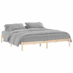 Berkfield Home Beautiful Bed Frame without Mattress 193x203 cm Solid Wood Pine King in Light Oak - thumbnail 3
