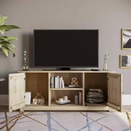 Havendro Flat Screen TV Unit 2 Door 1 Shelf Natural Oak Wax Pine By Home - thumbnail 5