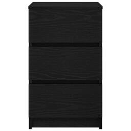 Berkfield Home Bedside Cabinet with 3 Drawers Black 39x35x65 cm - Size: 39 x 35 x 65 cm - thumbnail 6