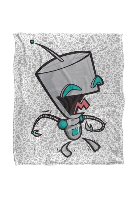 Nickelodeon Invader Zim Laughing Gir Silky Touch Super Soft Throw Blanket 152 X 127 cm in White - image 1